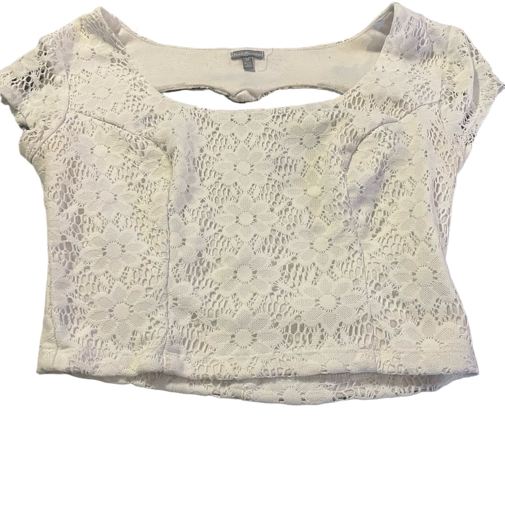 Charlotte Russe White Lace Crop Top